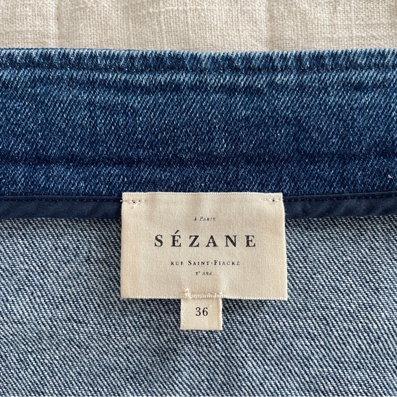 Sezane Leandra Denim Skirt Size 36 US 4 - Picture 7 of 12